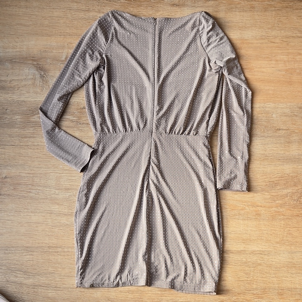 MARCIANO Crystal Wrap Dress in Taupe size S - Picture 8 of 9